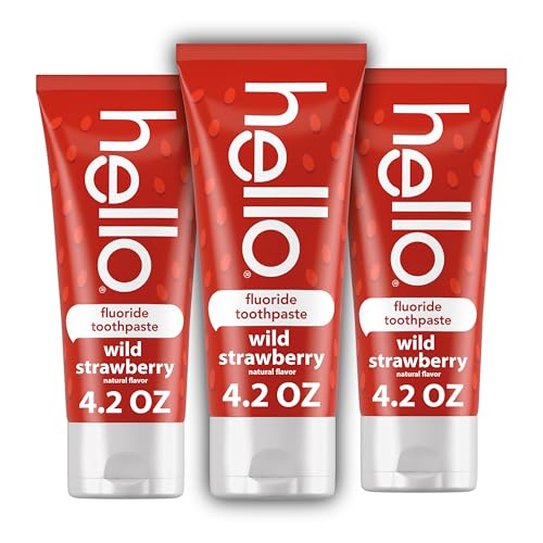 hello Wild Strawberry Kids Toothpaste with Fluoride, Strawberry Toothpaste for Kids, Safe for Ages 2 and Up, Helps Prevent Cavities, Strengthen Enamel, and Polishes Teeth, ADA Approved, 3 Pack, 4.2 Oz - Image 1