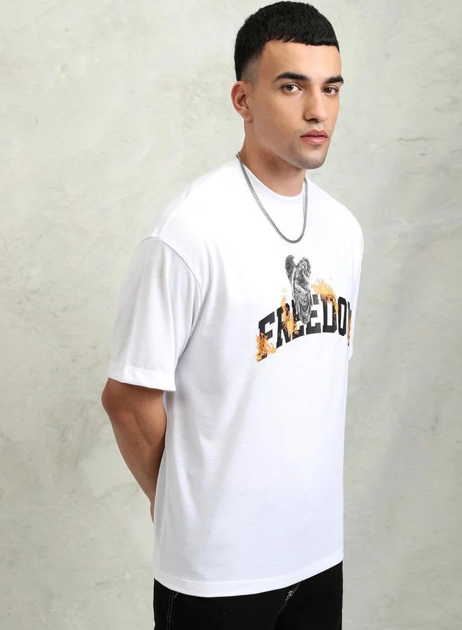 HIGHLANDER Graphic Print Round Neck Regular Fit T-Shirt by Styli