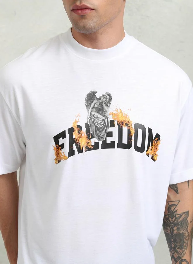 HIGHLANDER Graphic Print Round Neck Regular Fit T-Shirt by Styli