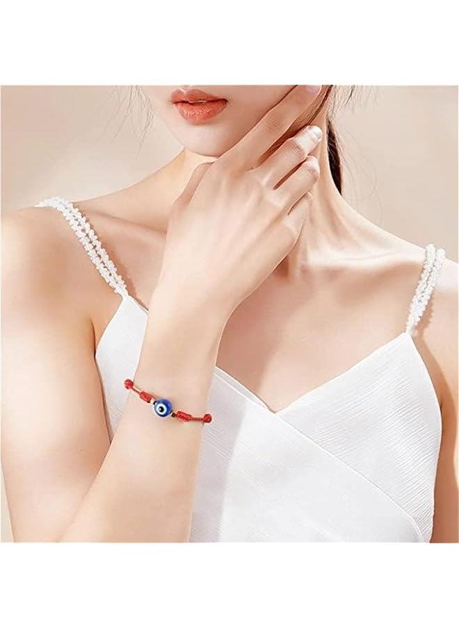 Generic 2 pieces of evil eye bracelet 7 knot lucky bracelet adjustable rope amulet, suitable for women men teenagers boys girls - black, no gems  - Image 4