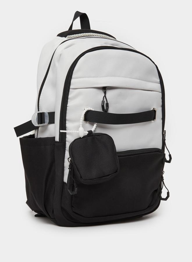 Styli Color Block Backpack with Mini Purse - Image 1