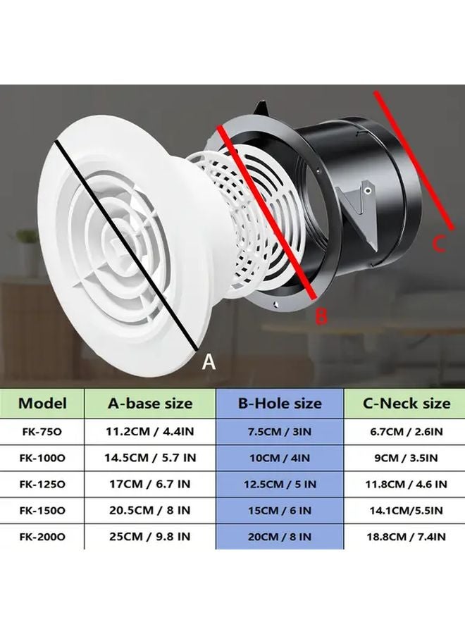 Rotating Adjustable Soft Vent Cover 5 Inch White Plastic Green Leaf Pattern Air Circulation - Image 5