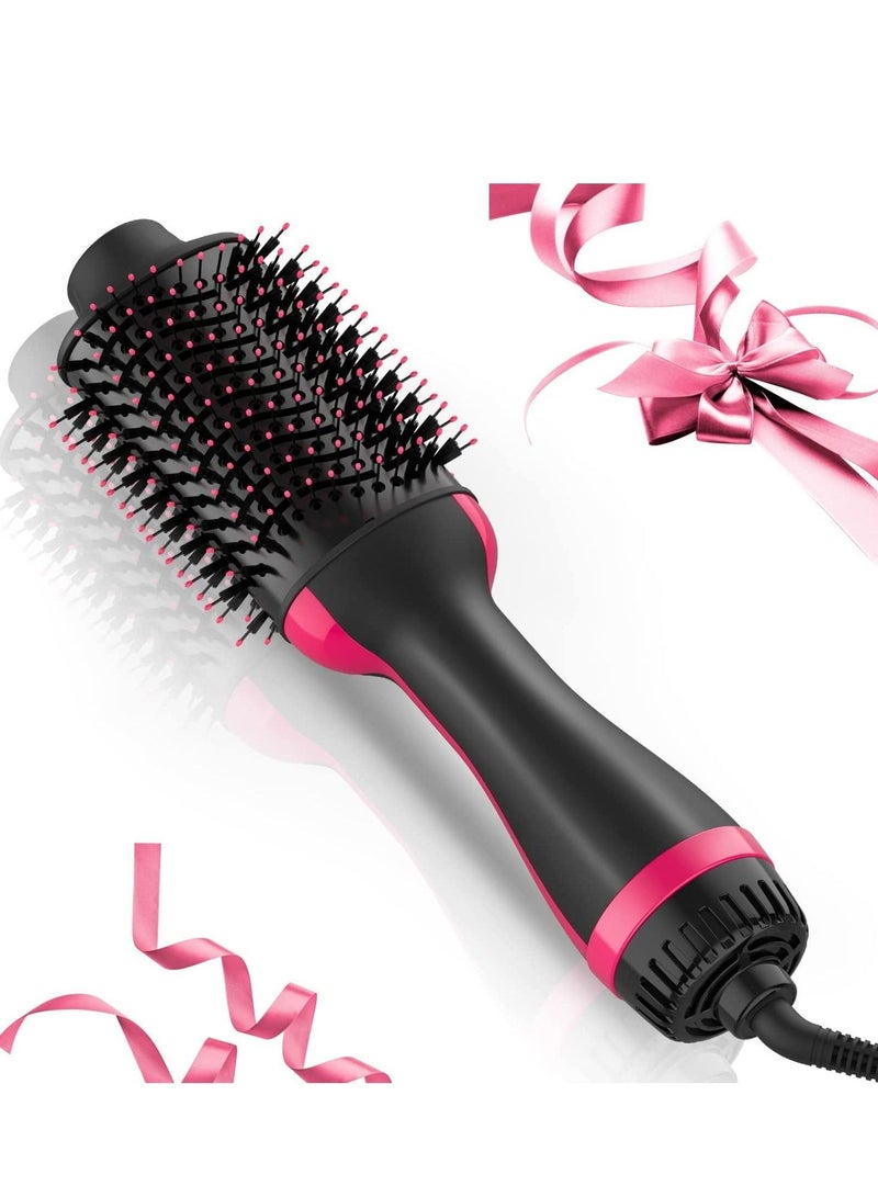 ELTRAZONE Hair Dryer Brush, Blow Dryer Brush, 4 in 1 Hot Air Brush, One Step Hair Dryer & Styler Volumizer with Enhanced Titanium Barrel, Brush Blow Dryer for Women (Red) - Image 1