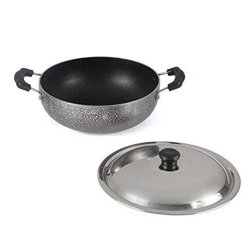 Anjali Aluminium Non Stick Kadhai with Stainless Steel Lid & 2 Side Handles Non-Stick Coating, and Durable Construction for Easy Cooking 1.5 Litre-DKD15 - Image 2
