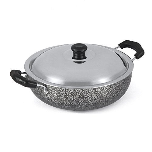 Anjali Aluminium Non Stick Kadhai with Stainless Steel Lid & 2 Side Handles Non-Stick Coating, and Durable Construction for Easy Cooking 1.5 Litre-DKD15 - Image 1