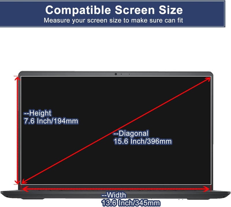CASOSHIELD 15.6 Inch Laptop Screen Protector for 15.6" Universal 16:9 Aspect Laptop, High Definition Anti-Scratch (Clear) - Image 2