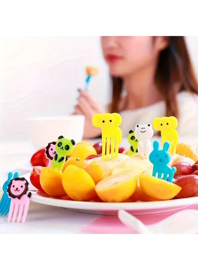 Colorful Animal Shaped Plastic Fruit Forks 20pcs Fun Dessert Picks For Parties Snacks - Image 2