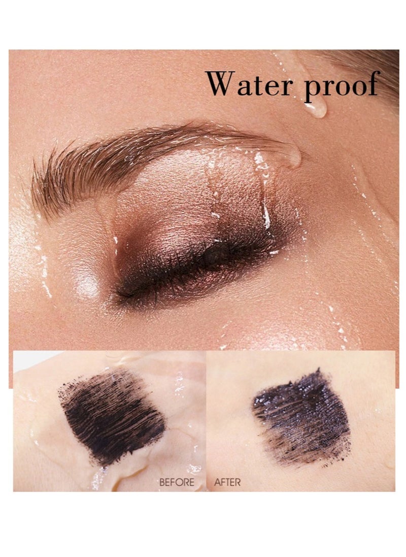 5D Silk Fiber Mascara with Folding Eyelash Comb Brush,Liquid Colored Mascara Lash Extensions,Waterproof, Sweat-proof, Non-blooming, Long and Multi-color Base