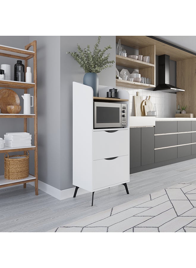 Mourah Home Gorki Cabinet - White/Oak - 2 Years Warranty - Image 2