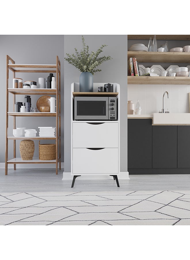 Mourah Home Gorki Cabinet - White/Oak - 2 Years Warranty - Image 1