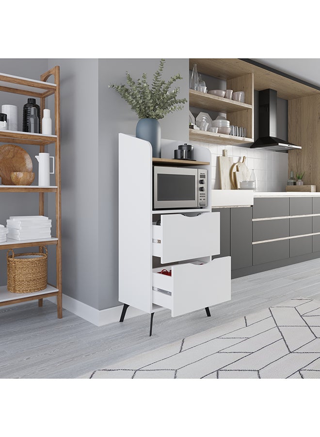 Mourah Home Gorki Cabinet - White/Oak - 2 Years Warranty - Image 3