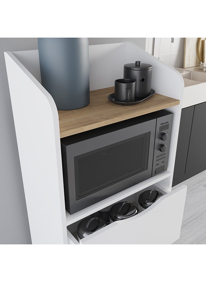 Mourah Home Gorki Cabinet - White/Oak - 2 Years Warranty - Image 4
