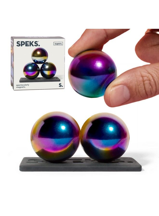 Speks Supers 33Mm Magnets Balls Fidget Toys For Adults Set Of 3 With Display Plate Great Office Desk Decorations And Stress Relief Gifts - Image 2