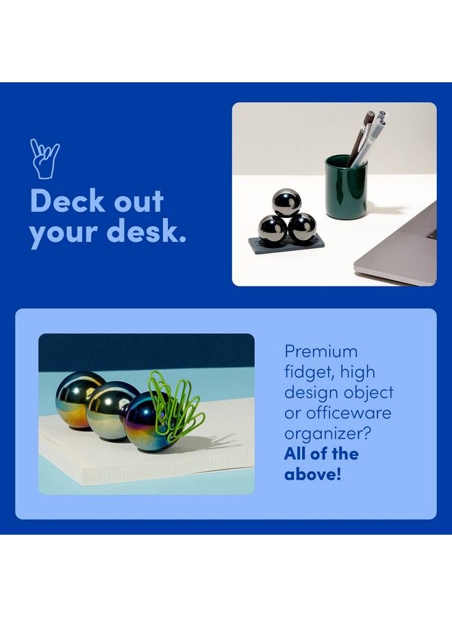 Speks Supers 33Mm Magnets Balls Fidget Toys For Adults Set Of 3 With Display Plate Great Office Desk Decorations And Stress Relief Gifts - Image 5