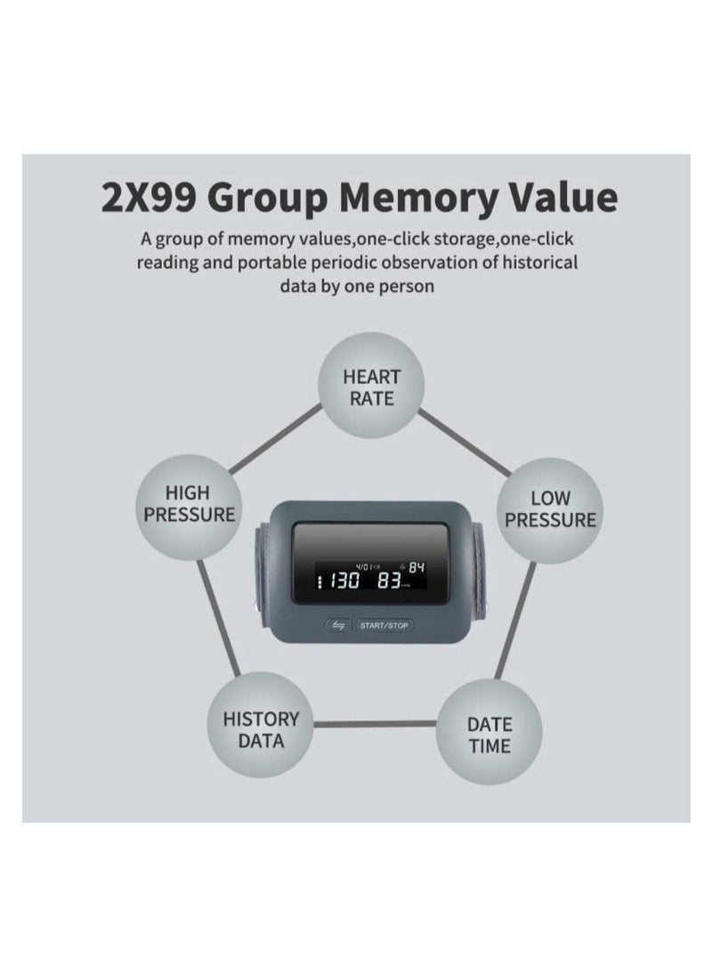 Blood Pressure Monitor, Bluetooth Upper Arm Blood Pressure Monitor Works,LCD Display Large Screen Fully, Automatic Accurate Readings Adjustable bp Cuff, Voice Prompt, Irregular Heartbeat Detection