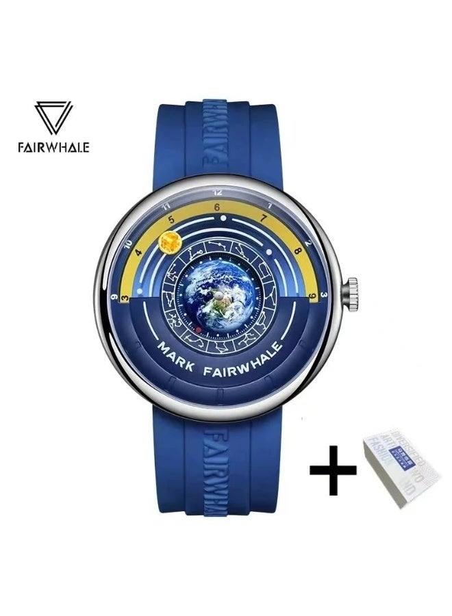 مارك وارفيلد الرجل الجديد ساعة فاخرة للرجال من ماركة فير وريل 5700 بتصميم سيليكون جديد، ساعة يد كواترز للأعمال، هدية مثالية ليوم الميلاد. - Image 5