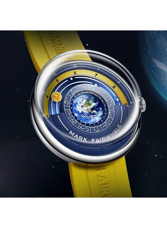 مارك وارفيلد الرجل الجديد ساعة فاخرة للرجال من ماركة فير وريل 5700 بتصميم سيليكون جديد، ساعة يد كواترز للأعمال، هدية مثالية ليوم الميلاد. - Image 2