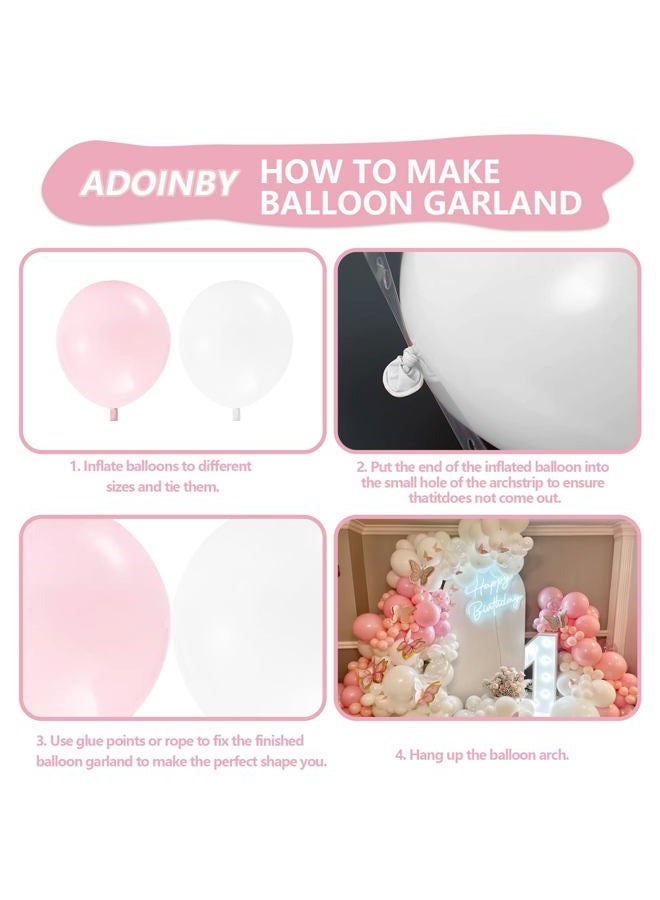 ADOINBY Pink Balloon Arch Kit, 140Pcs Pastel Light Metallic Pink and White Balloons with Pink Confetti Balloon Garland Kit for Birthday, Galentine's Day, Valentine's Day, Anniversary Party Decoration - Image 3