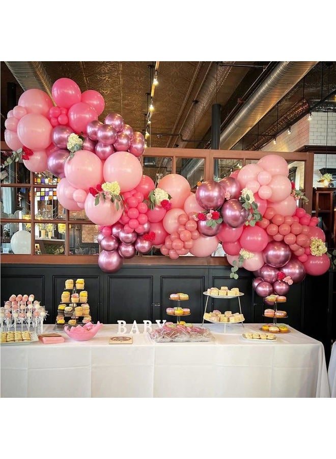ADOINBY Pink Balloon Arch Kit, 140Pcs Pastel Light Metallic Pink and White Balloons with Pink Confetti Balloon Garland Kit for Birthday, Galentine's Day, Valentine's Day, Anniversary Party Decoration - Image 5