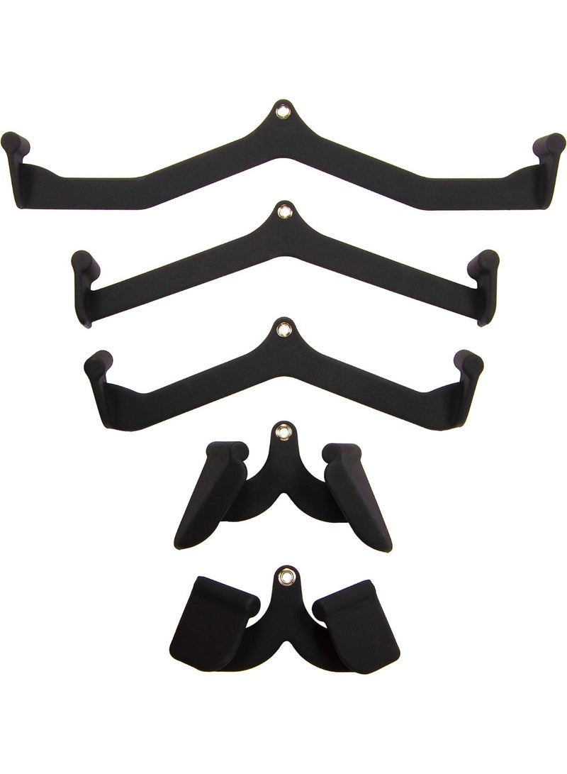 بالانس فورم مجموعة ملحقات جهاز الكابل من BalanceFrom، طقم 5 قطع لتمارين العضلات، مقبض V دوّار، حبل ترايسبس، قضيب دوّار مستقيم، قضيب على شكل V، ملحقات قوية لجهاز الجيم المنزلي والتجاري - Image 1