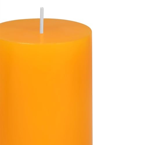 PROSPERRO LUMO by Parkash Candles Unscented Pillar Candles Set of 3 || 2x2, 2x4, 2x6 Inches || Paraffin Wax Candles || Home Decor (Orange) - Image 4
