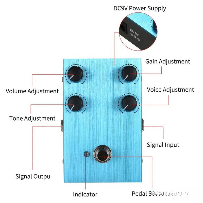 Overdrive Guitar Effect Pedal Speaker Overload Effect Processor Effector with Tone Gain Volume Voice Controls for Electric Guitar- TAICHI - Image 4