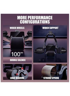 Hihonor Ab Roller Wheel with Elbow Support, Automatic Rebound Abdominal Wheel,Ab Roller for Abdominal Exercise Machine,Abs Workout Equipment,Trainer Fitness Belly Training for Men & Women  - Image 5