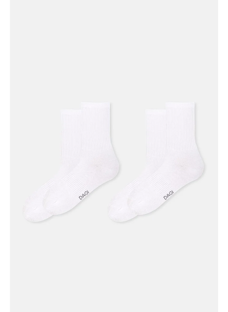 dagi White Men's 2-Pack Basic Sports Socks