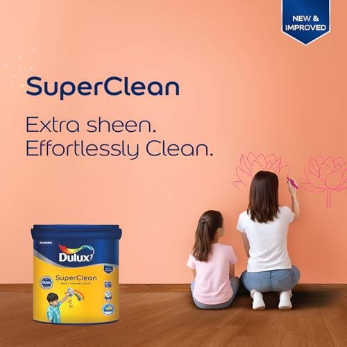 Dulux SuperClean Interior Emulsion Paint For Walls | Soothing Sheen & Rich Finish | Washable & Easy To Clean | Water Based Durable Paint, Brown (4L, Parchment) - Image 3