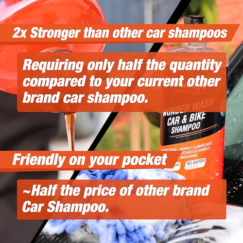Wavex Wonder Wash Car Shampoo (1L) | Luxurious Car Wash Shampoo, Honey Thick with Super Suds | Car Washing Shampoo with Peach Fragrance, Produces Thick Foam - Image 2