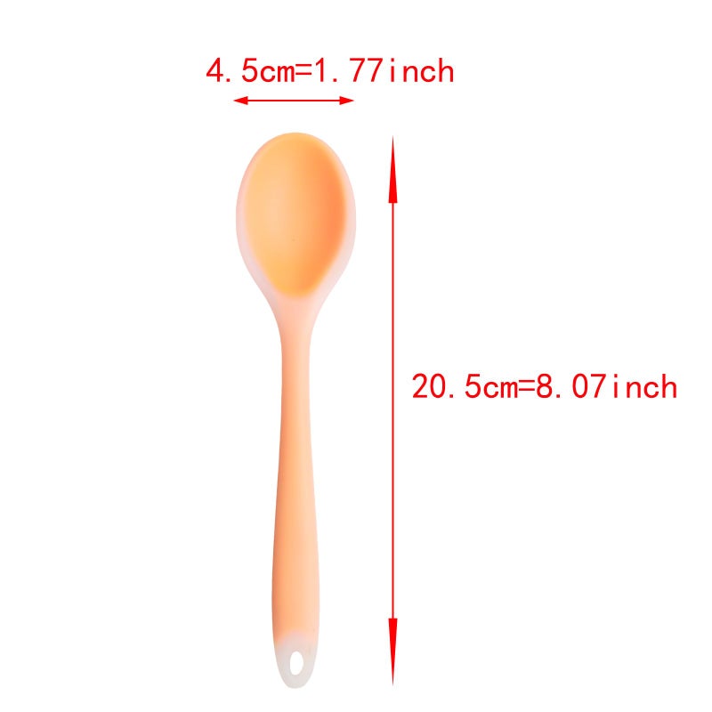 Lilaly 4 Pcs 8 Inch Silicone Spoon Cucharas De Silicona, Para Cocina Mixing Spoons, Cookware Silicone Cooking Spoons Suitable for Cooking Stirring Mixing Tools(Transparent Red, Orange, Purple, Green) - Image 2