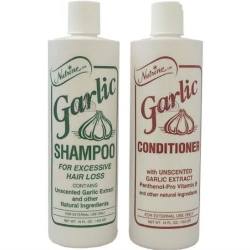 Nutrine Garlic Shampoo + Conditioner 20oz Combo Unscented - Image 3