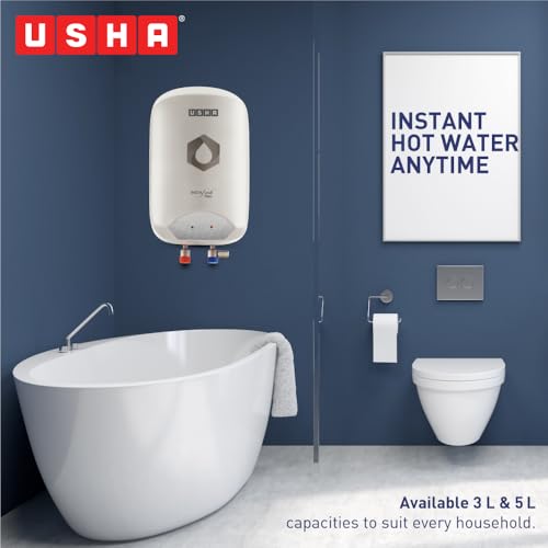 Usha Instafesh Neo 3 Litre Instant Water Heater (White), Wall Mounting - Image 2