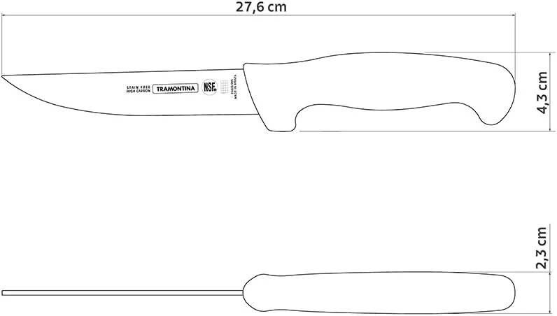 Tramontina Professional Stainless Steel Boning Knife, 5-inch Blade Size, Black