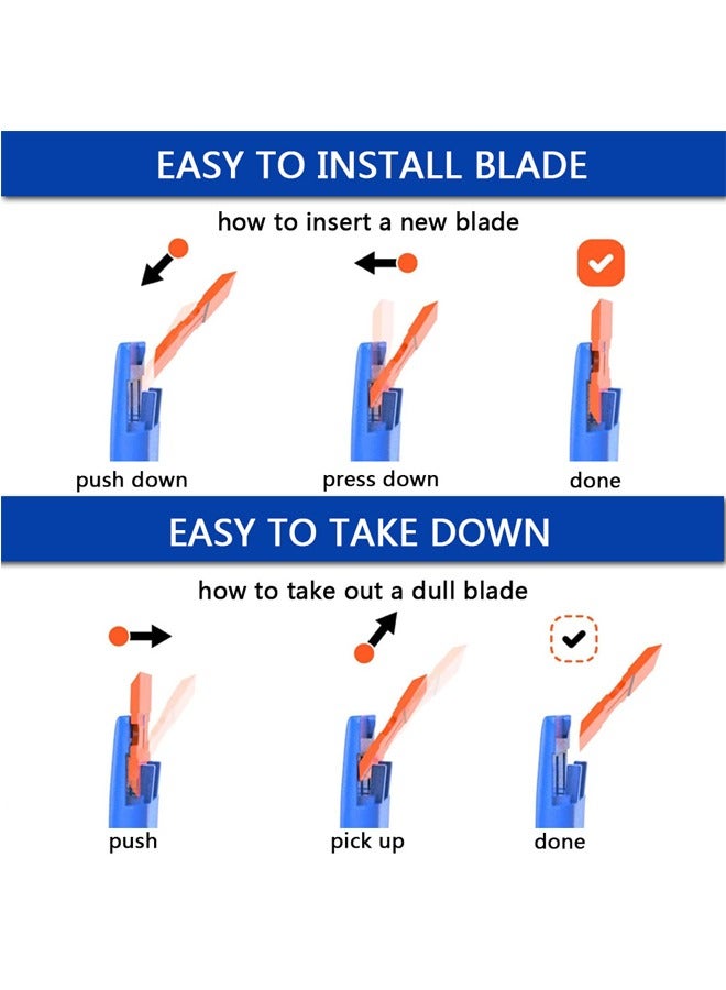 4 Pcs Plastic Razor Blade Scraper and 100 Pcs Plastic Blades Kit No Scratch Car Window Glass Wood Sticker Removal Floor Stove Kitchen Vinyl Adhesive Decal Tape Cleanings - Image 4