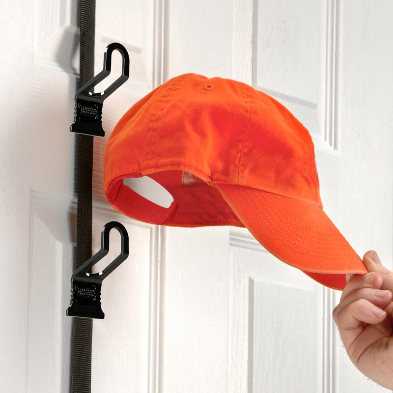 Perfect Curve Hat Organizer CapRack 2-Pack | Over-The-Door Hat Rack and Organizer | Baseball Cap Rack | Hat Rack for Door | 4 Straps | Holds 36 to 72 Adjustable Caps |Black - Image 5