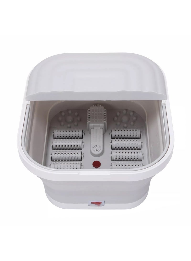 MARGOUN - Electric Roldable Foot Spa Infrared Vibrating Bath Massager Soothing Rollers Collapsible Foot Spa Bath Pedicure with Heat / Greyish White - Image 1