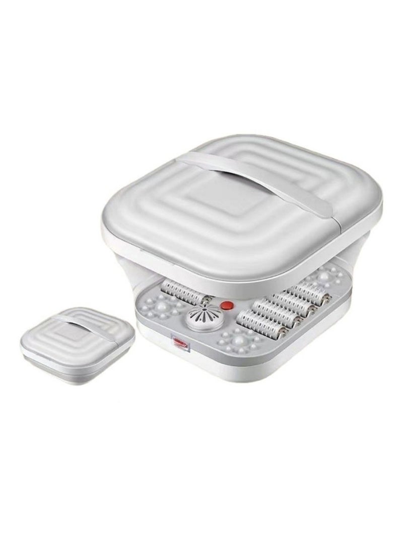 MARGOUN - Electric Roldable Foot Spa Infrared Vibrating Bath Massager Soothing Rollers Collapsible Foot Spa Bath Pedicure with Heat / Greyish White - Image 1