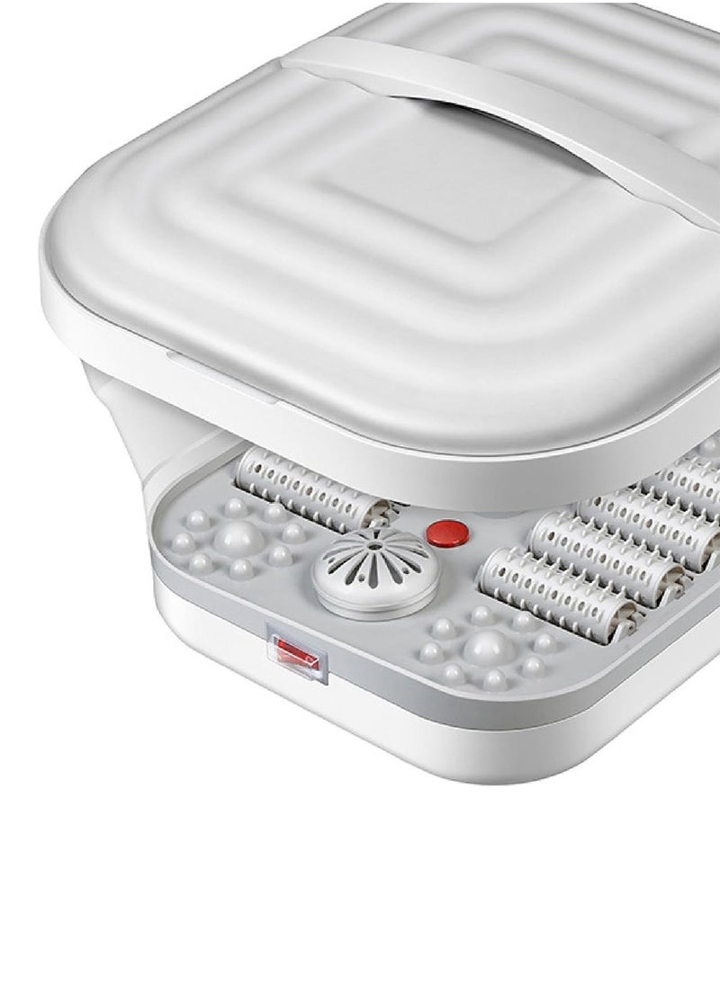 MARGOUN - Electric Roldable Foot Spa Infrared Vibrating Bath Massager Soothing Rollers Collapsible Foot Spa Bath Pedicure with Heat / Greyish White - Image 1