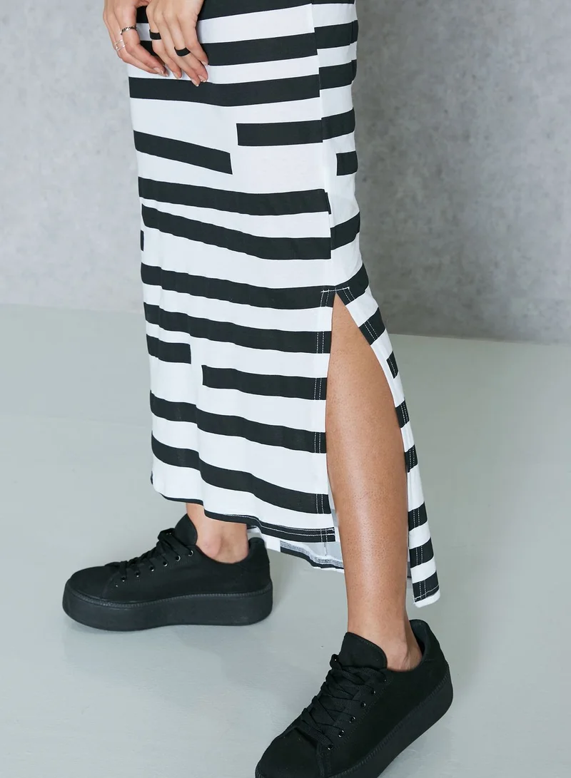 Cheap Monday High Low Contrast Stripe Dress
