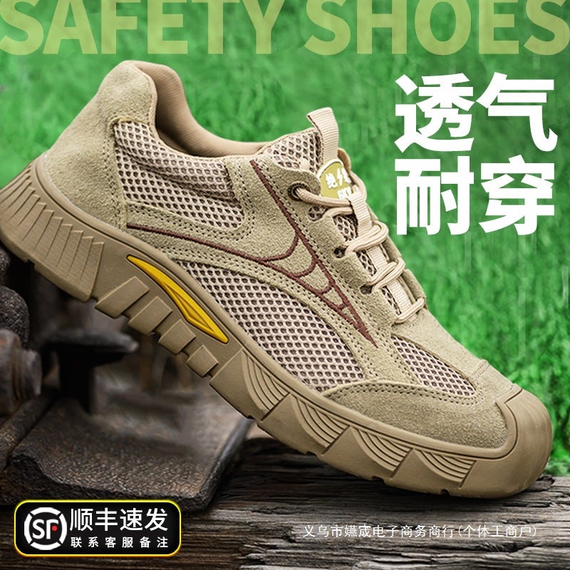 Labor Protection Shoes Men'S Anti-Smashing And Anti-Piercing Lightweight Soft Bottom Work Summer Breathable Wear-Resistant Steel Plate For Construction Site - Image 4
