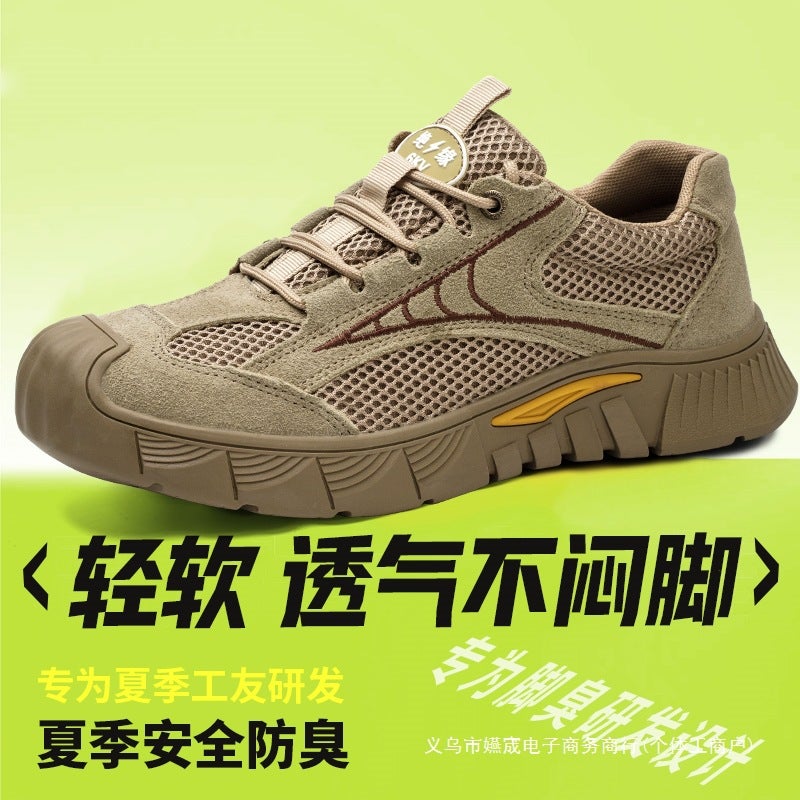 Labor Protection Shoes Men'S Anti-Smashing And Anti-Piercing Lightweight Soft Bottom Work Summer Breathable Wear-Resistant Steel Plate For Construction Site - Image 3