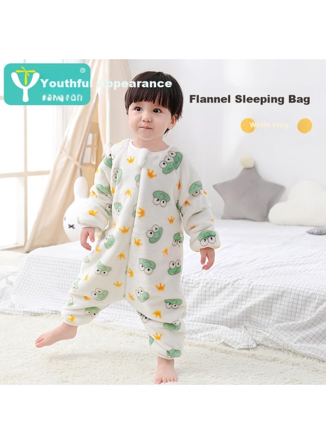 Babyface Tongyan Children's Pajamas For Boys And Girls, Big Kids' Flannel Loungewear, Baby Split-leg Sleeping Bag, Autumn And Winter Infant Anti-kick Blanket - Image 4