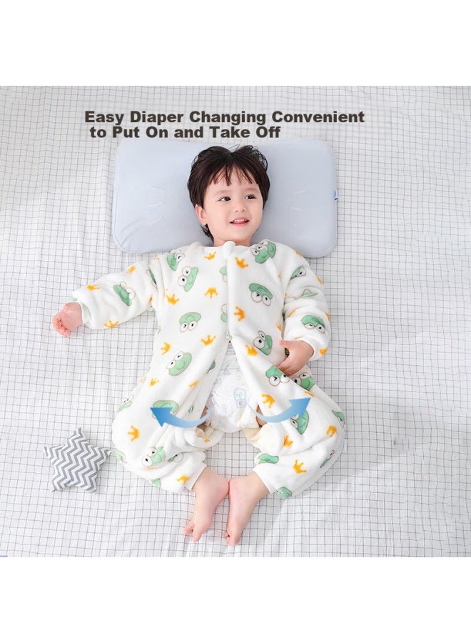 Babyface Tongyan Children's Pajamas For Boys And Girls, Big Kids' Flannel Loungewear, Baby Split-leg Sleeping Bag, Autumn And Winter Infant Anti-kick Blanket - Image 1