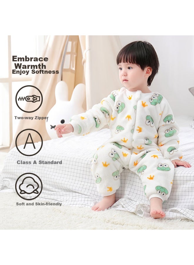Babyface Tongyan Children's Pajamas For Boys And Girls, Big Kids' Flannel Loungewear, Baby Split-leg Sleeping Bag, Autumn And Winter Infant Anti-kick Blanket - Image 2