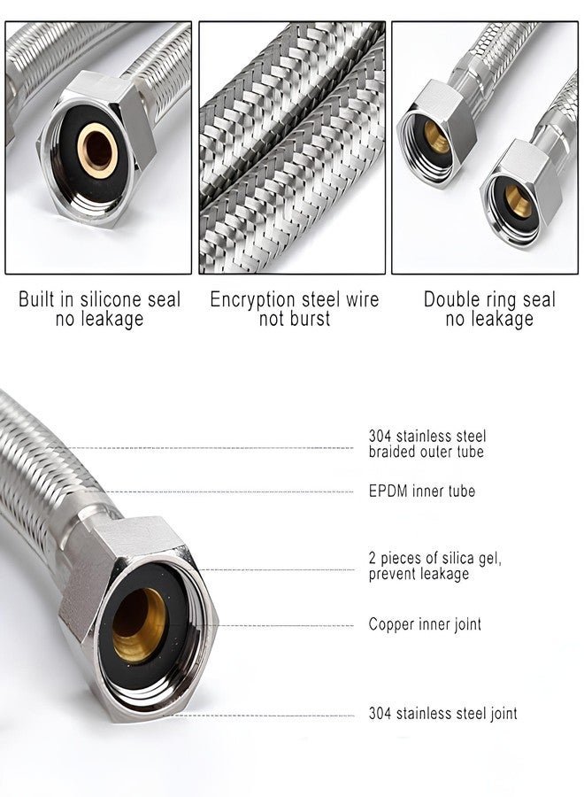 New Ware Stainless Steel 304 Connection Hose Pipe 18 Inch | Premium Water Supply Pipe for Wash Basin, Geyser & Bathroom | Pack of 2 - Image 4