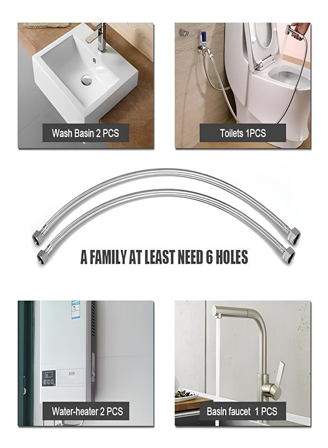 New Ware Stainless Steel 304 Connection Hose Pipe 18 Inch | Premium Water Supply Pipe for Wash Basin, Geyser & Bathroom | Pack of 2 - Image 5