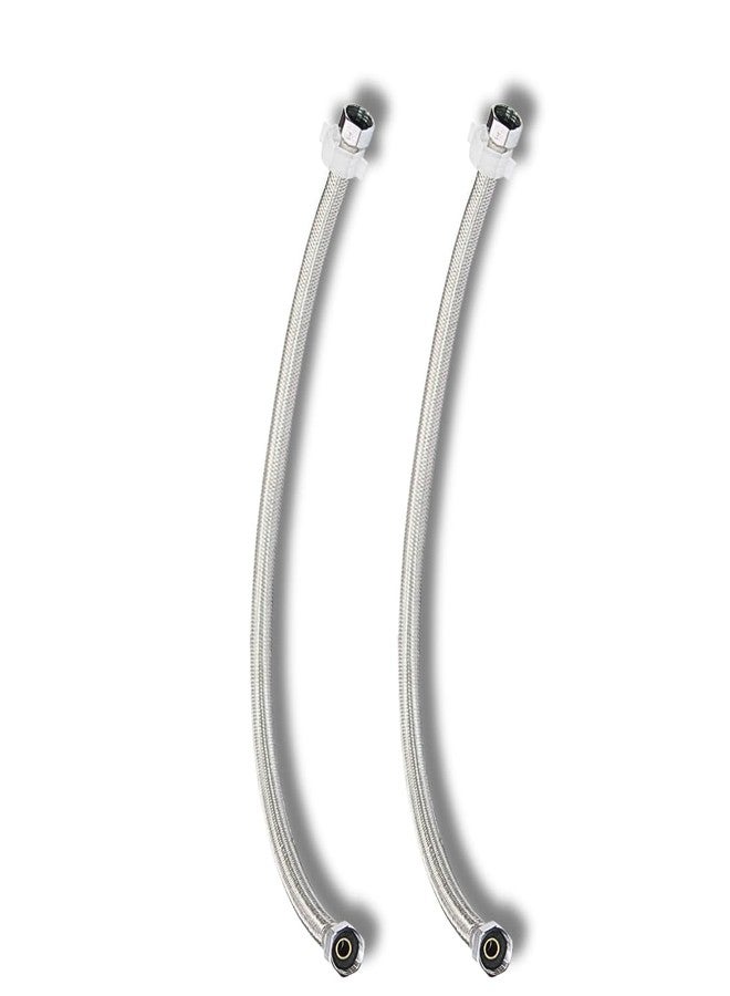 New Ware Stainless Steel 304 Connection Hose Pipe 18 Inch | Premium Water Supply Pipe for Wash Basin, Geyser & Bathroom | Pack of 2 - Image 1
