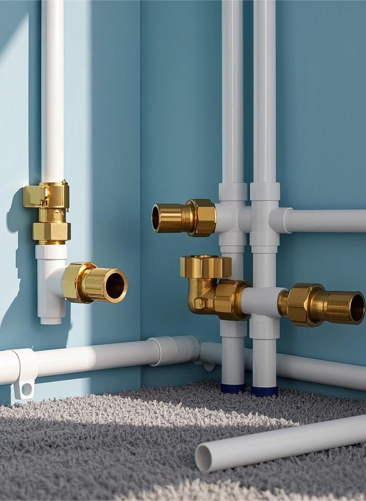 GA  4 Pcs set,  Brass Female cap 3/4 inch TO 1 inch,  Brass Plumbing Fittings Set, High-Purity Copper Alloy, BSPT Thread Standard, - Image 5