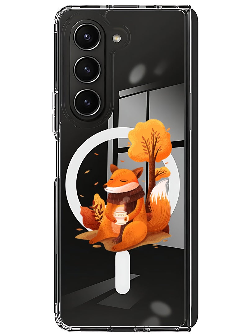 Theodor Magnetic Case for Samsung Galaxy Z Fold 6 Compatible with MagSafe Wireless Charging, Shockproof Phone Bumper Cover Smiley - Image 1